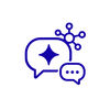 Ícone do agente de IA do Dealcore CRM: bolha de conversa com símbolo de inteligência artificial atendendo e conduzindo contatos automaticamente